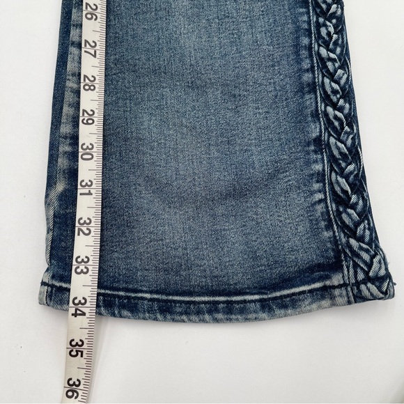 Rock & Roll Cowgirl Jeans Womens Size 30x34 Bootcut Stretch Denim Braided Y2K - Picture 14 of 16